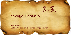 Kernya Beatrix névjegykártya