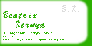 beatrix kernya business card